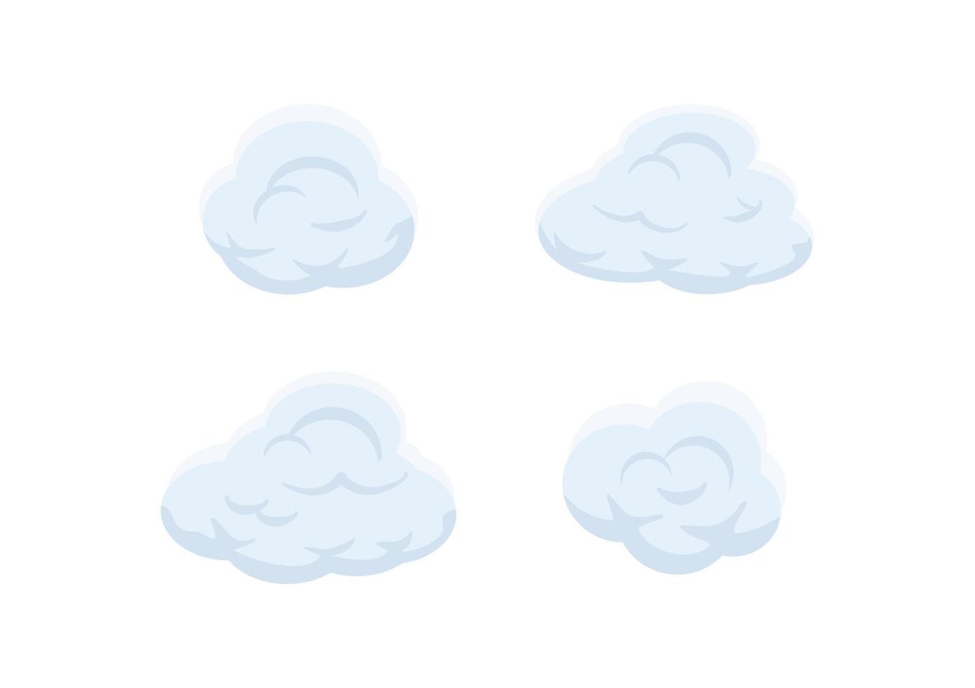 collection de vecteur de nuage de bulle de dessin animé sur fond blanc