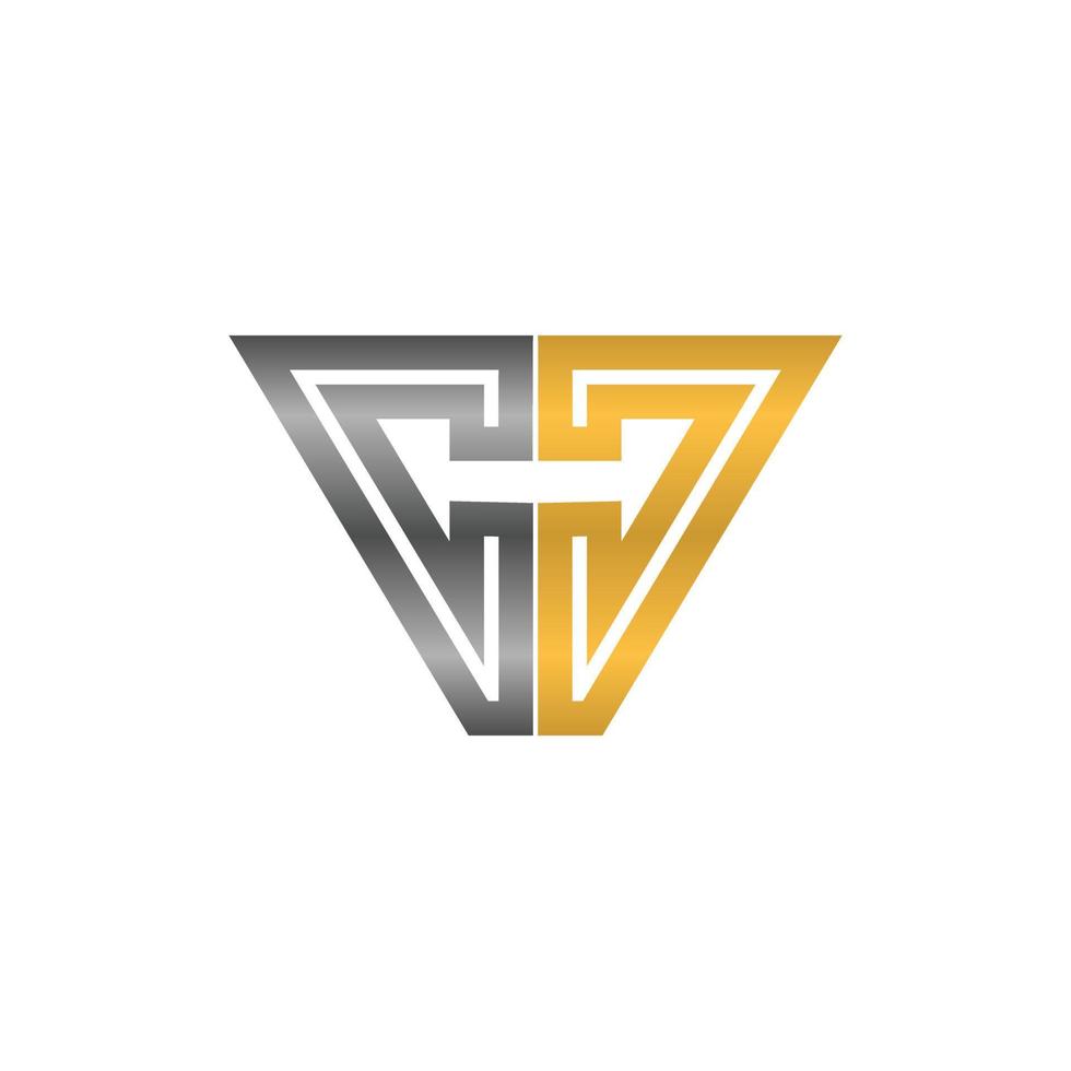 lettre cc triangle géométrique moderne logo vecteur