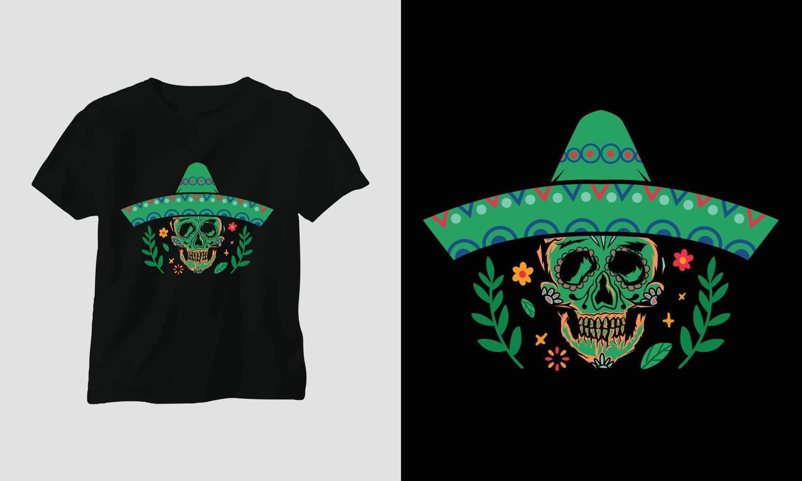 jour des morts - conception spéciale de t-shirt dia de los muertos vecteur