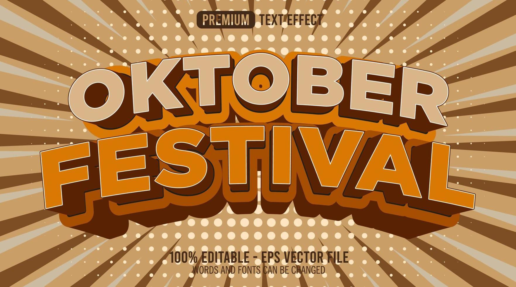 Effet de texte modifiable du festival d'oktober 3d vecteur