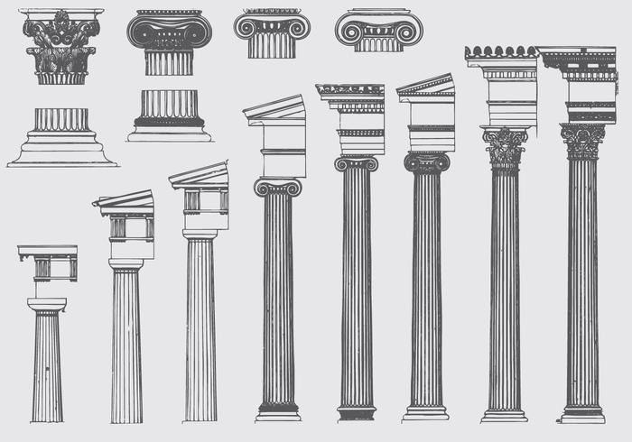 Évolution du pilier romain vecteur