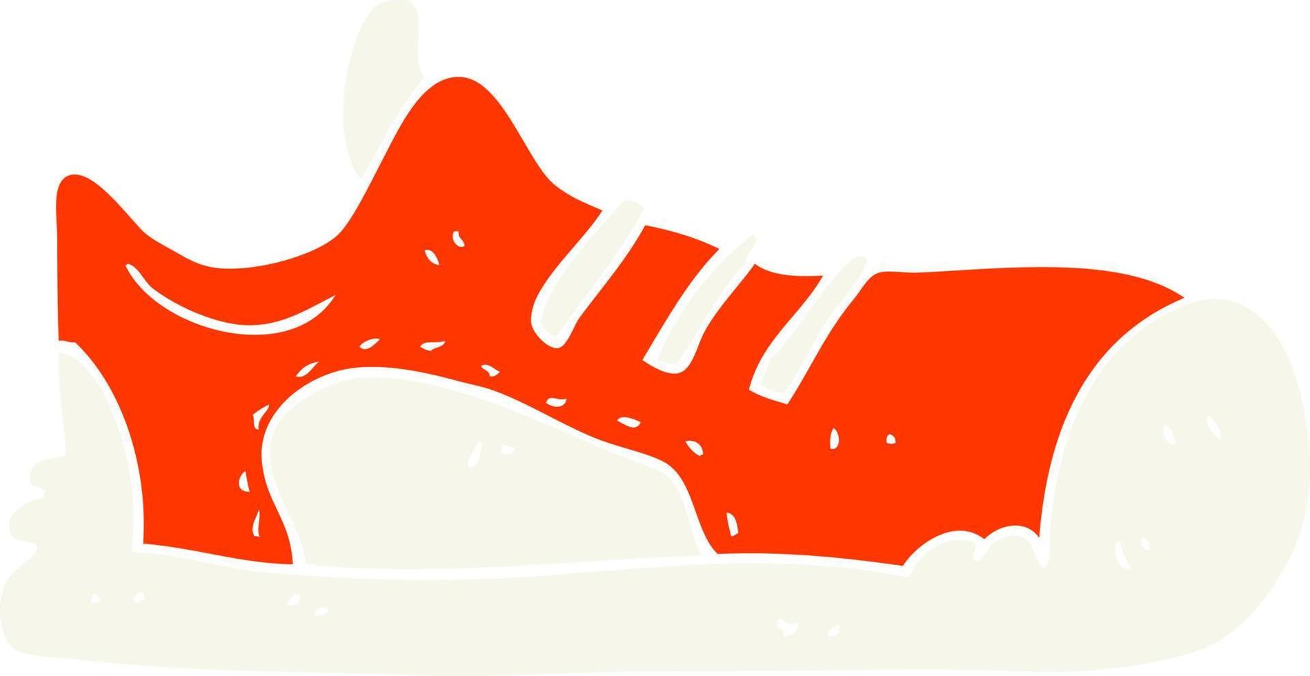 illustration de couleur plate de sneaker vecteur