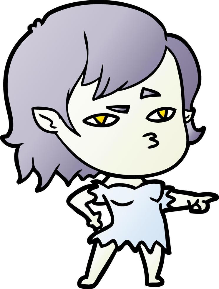 fille de vampire de dessin animé vecteur