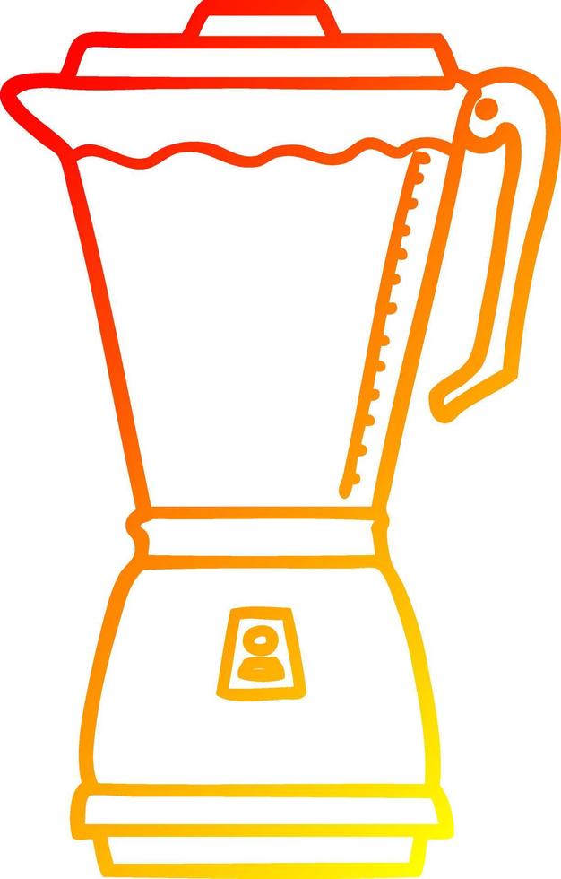 ligne de gradient chaud dessinant un robot culinaire de dessin animé vecteur