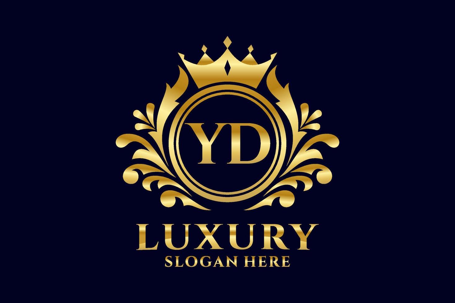 modèle initial de logo de luxe royal de lettre yd dans l'art vectoriel pour des projets de marque luxueux et d'autres illustrations vectorielles.