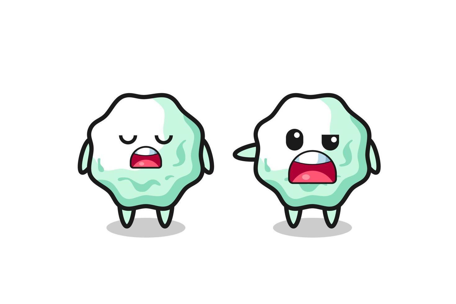 illustration de la dispute entre deux personnages mignons de chewing-gum vecteur