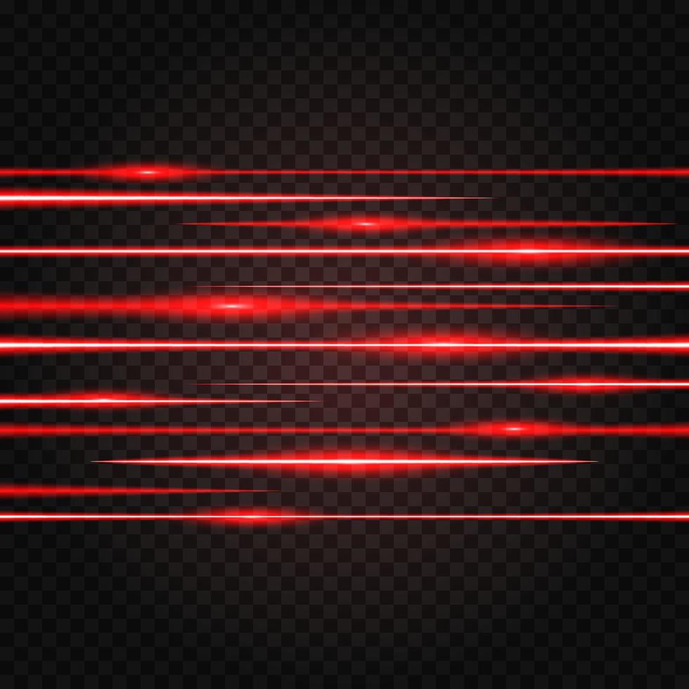 effet de lumière de faisceau laser rouge abstrait illuminé vecteur