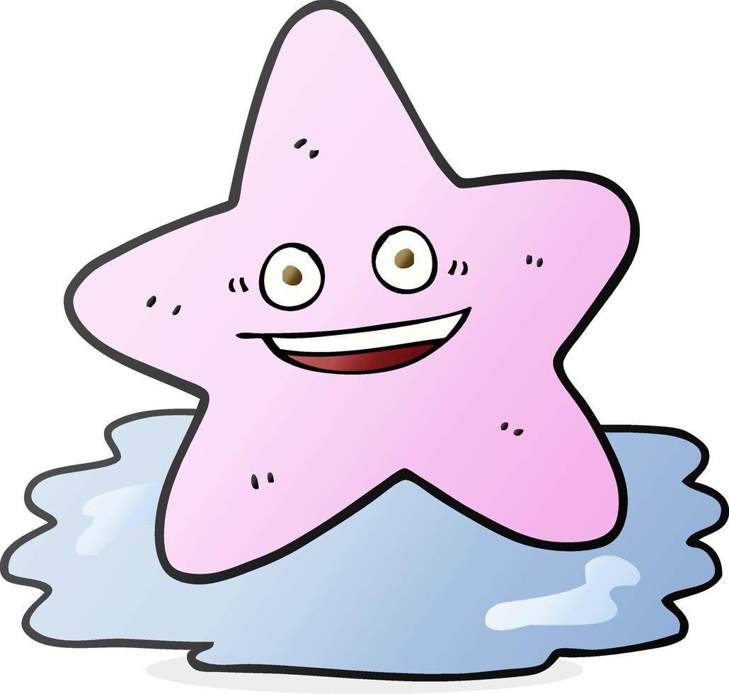 étoile de mer cartoon dessiné à main levée vecteur