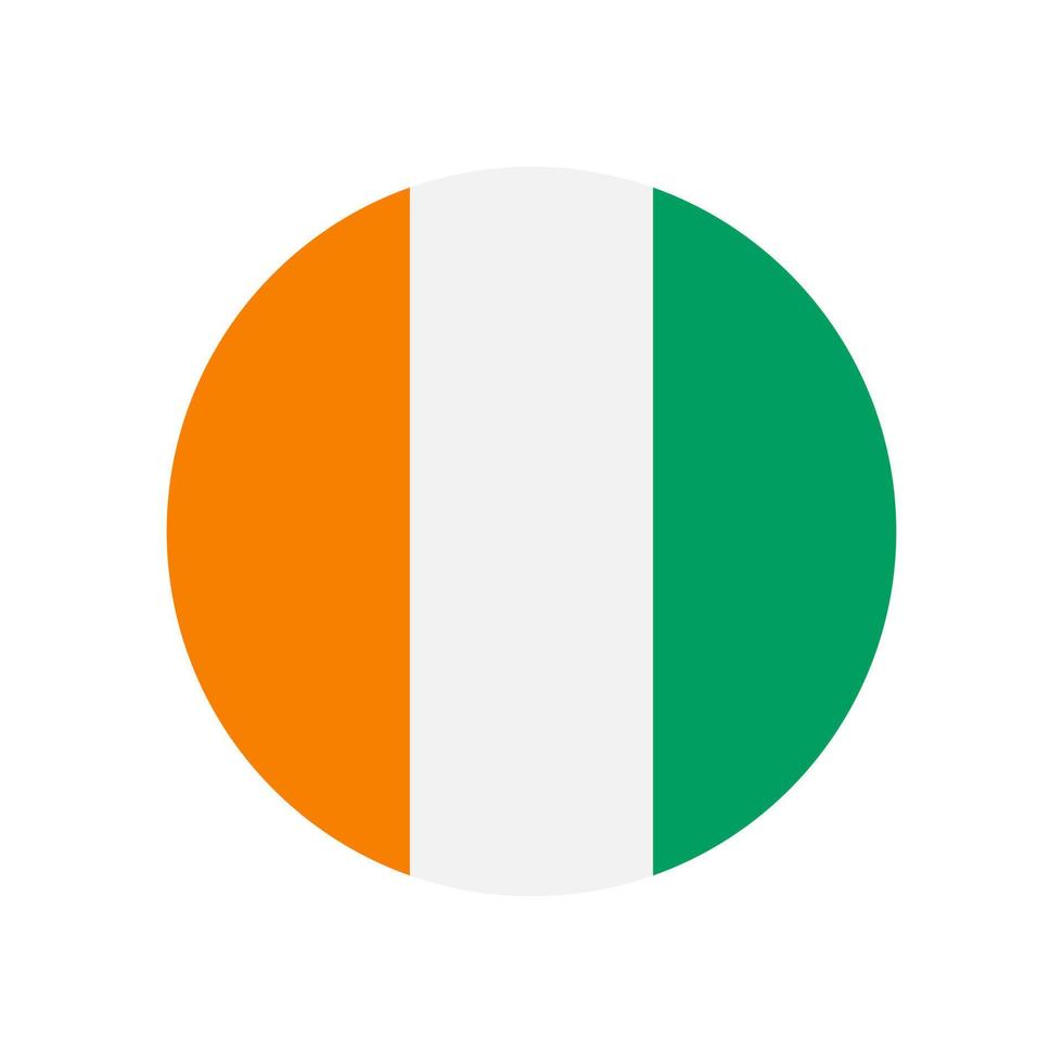 Côte d'Ivoire vecteur drapeau cercle isolé sur fond blanc