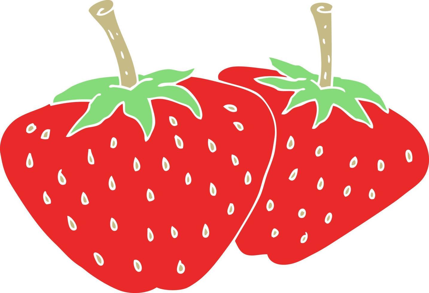 illustration en couleur plate de fraises vecteur