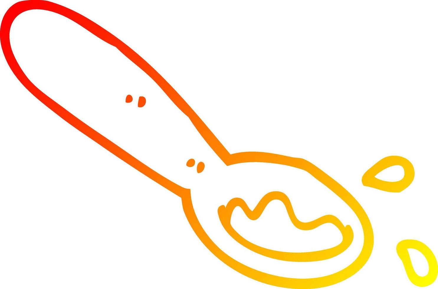 ligne de gradient chaud dessin dessin animé louche de nourriture vecteur