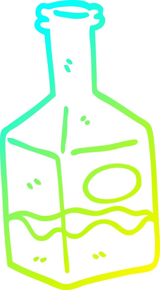 ligne de gradient froid dessinant une boisson de dessin animé dans une carafe vecteur