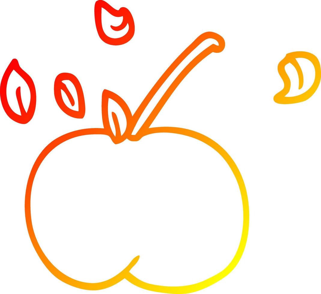 ligne de gradient chaud dessin dessin animé pomme juteuse vecteur