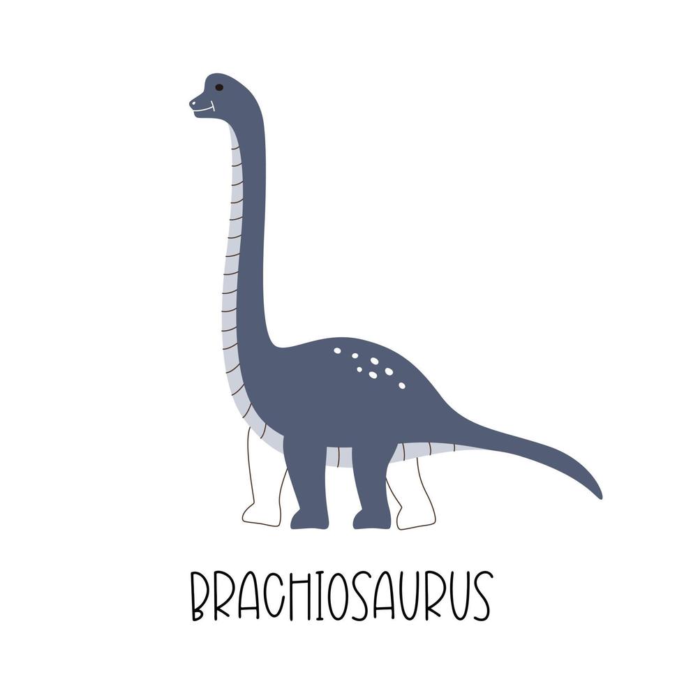 prédateur de brachiosaure de dinosaure bleu sauvage. illustration vectorielle animal préhistorique pour impression vecteur