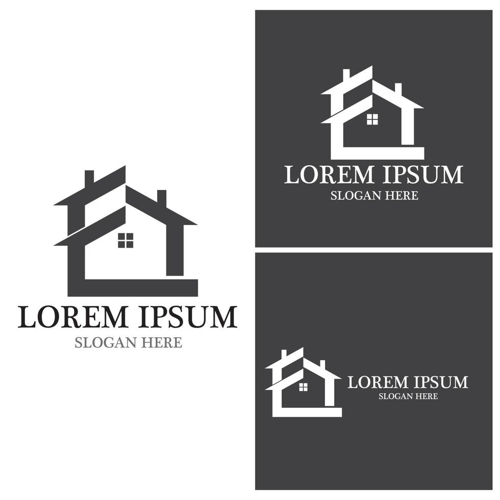 maison logo accueil immobilier d'affaires vecteur