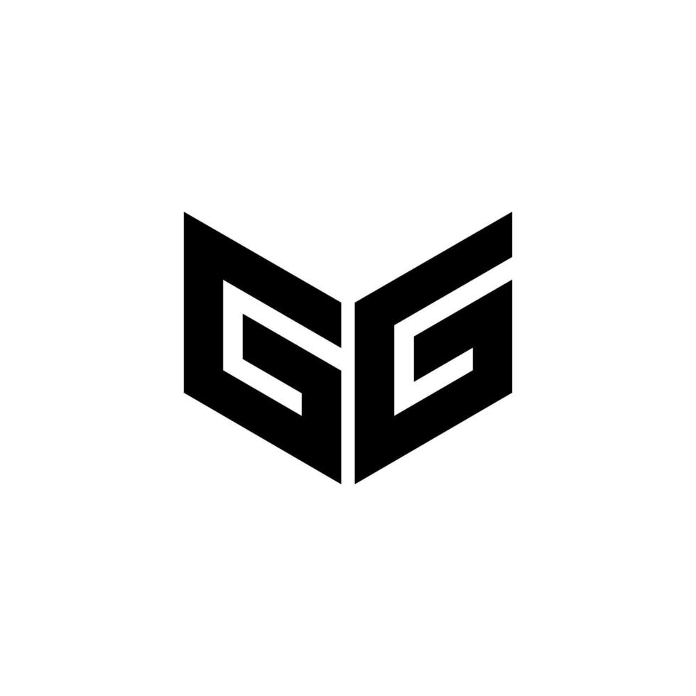 création de logo de lettre gg avec fond blanc dans l'illustrateur, logo cube, logo vectoriel, style de chevauchement de police alphabet moderne. dessins de calligraphie pour logo, affiche, invitation, etc. vecteur