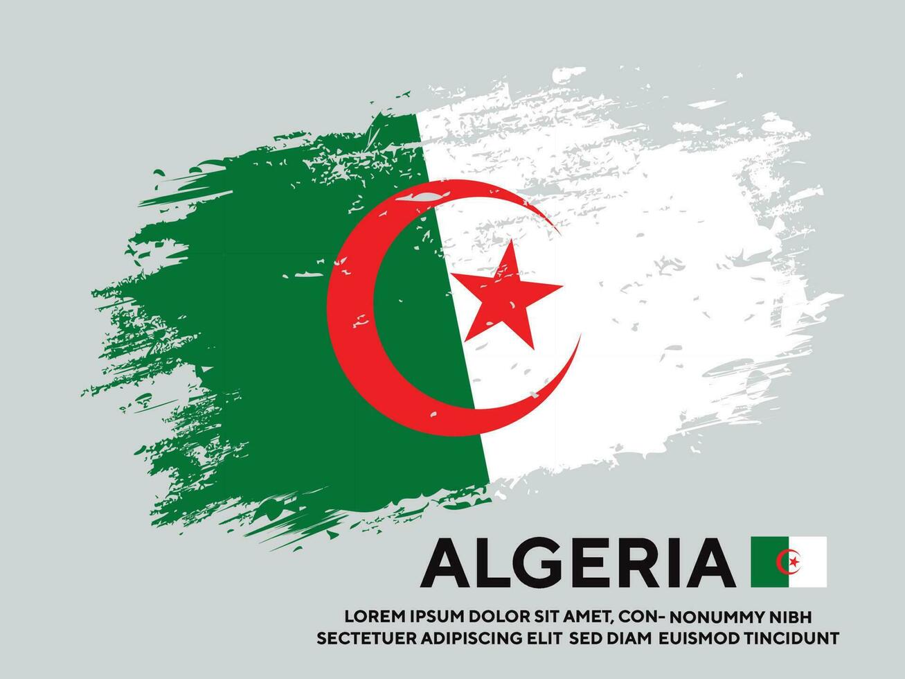 vecteur de conception de drapeau algérie texture grunge coloré