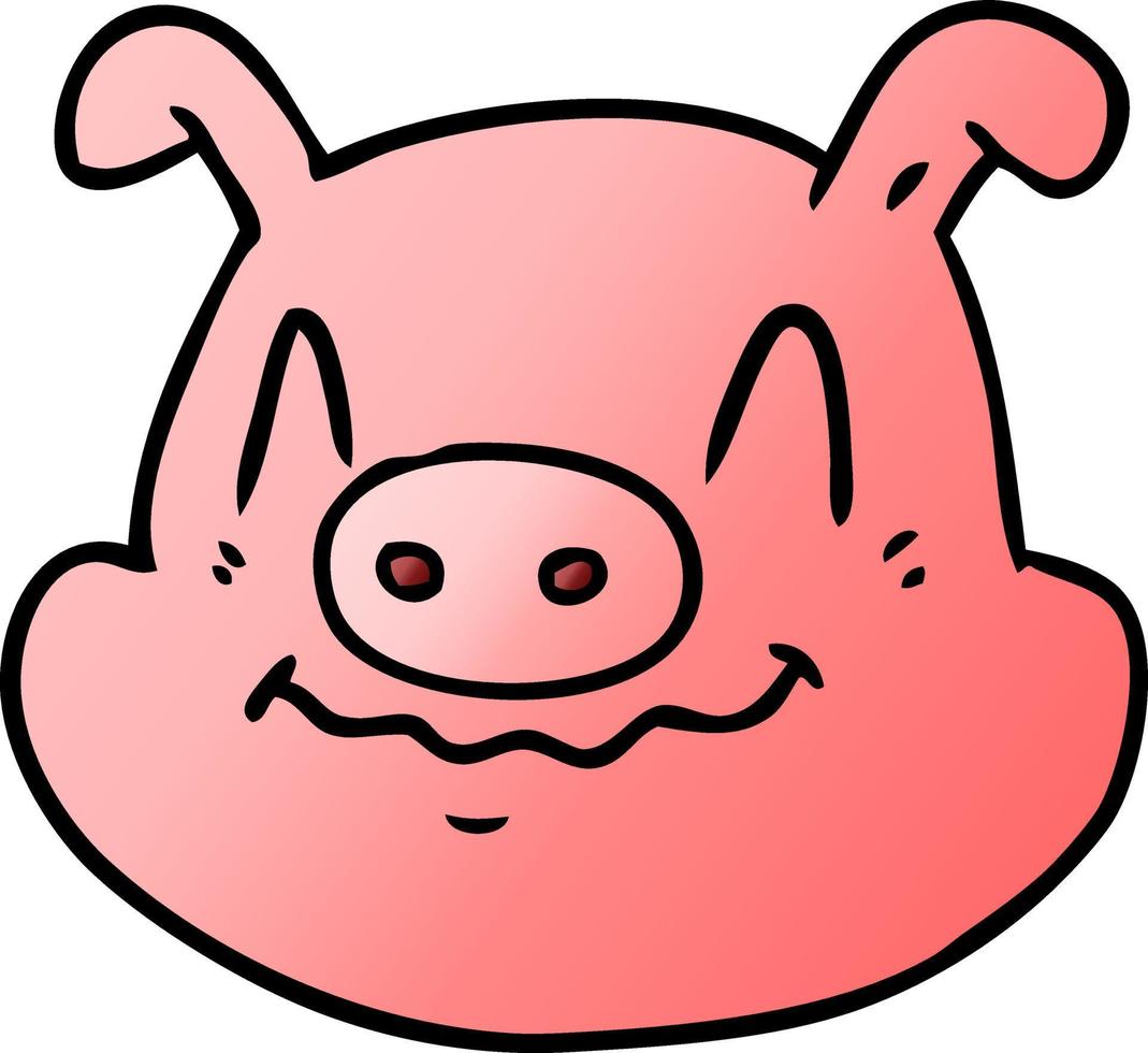 visage de cochon dessin animé vecteur