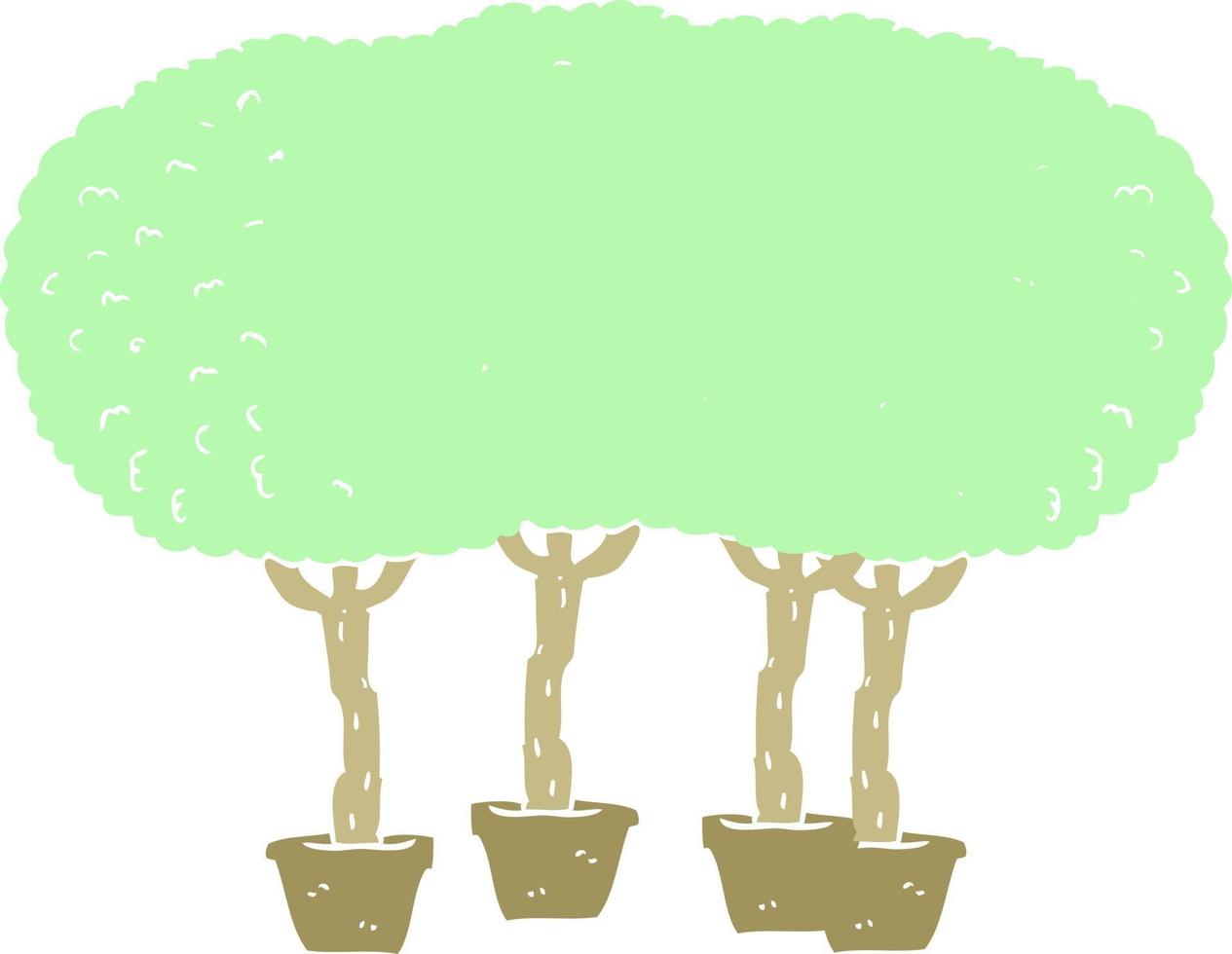illustration en couleur plate des arbres vecteur