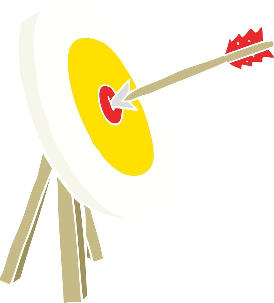illustration en couleur plate de la cible de tir à l'arc vecteur