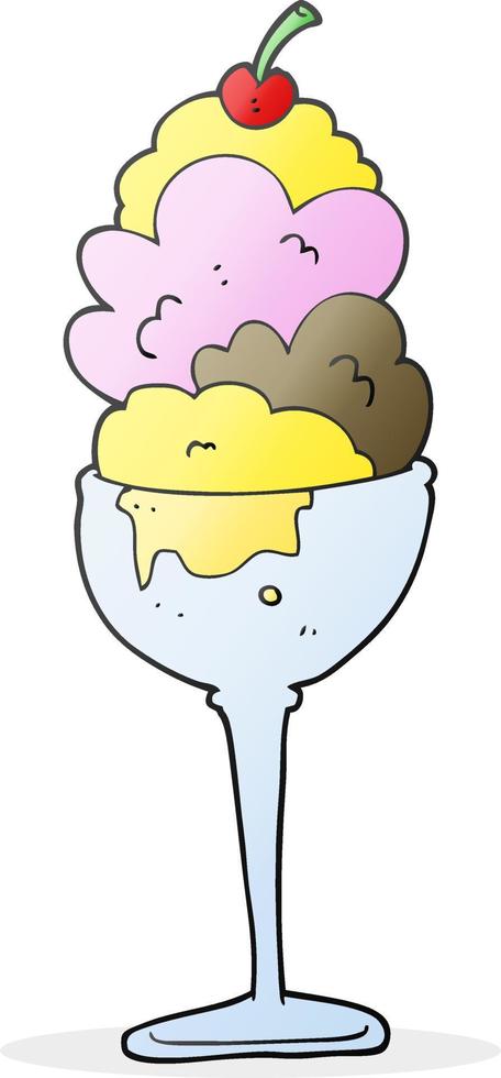 glace cartoon dessiné à main levée vecteur