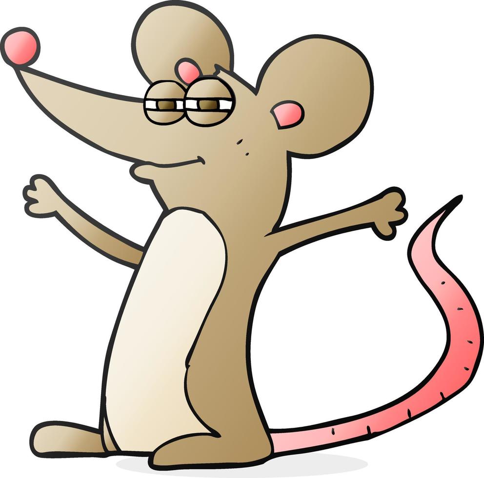 souris de dessin animé à main levée vecteur