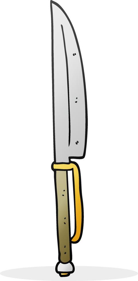 couteau de dessin animé dessiné à main levée vecteur