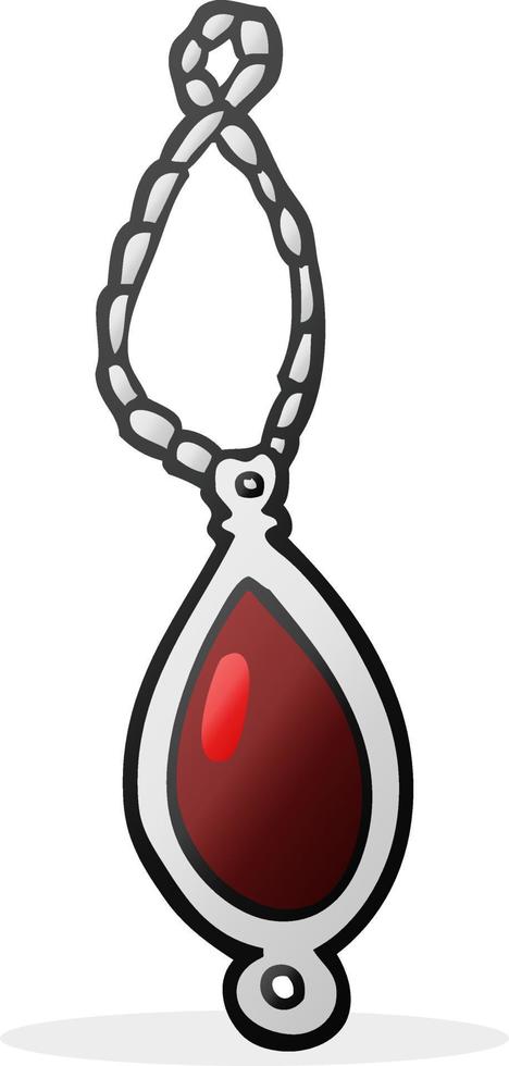 pendentif rouge cartoon dessiné à main levée vecteur