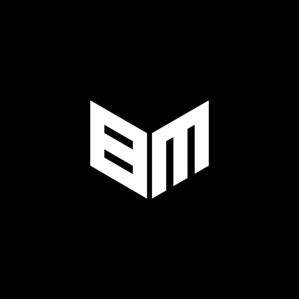 création de logo de lettre bm avec fond noir dans l'illustrateur. logo vectoriel, dessins de calligraphie pour logo, affiche, invitation, etc. vecteur