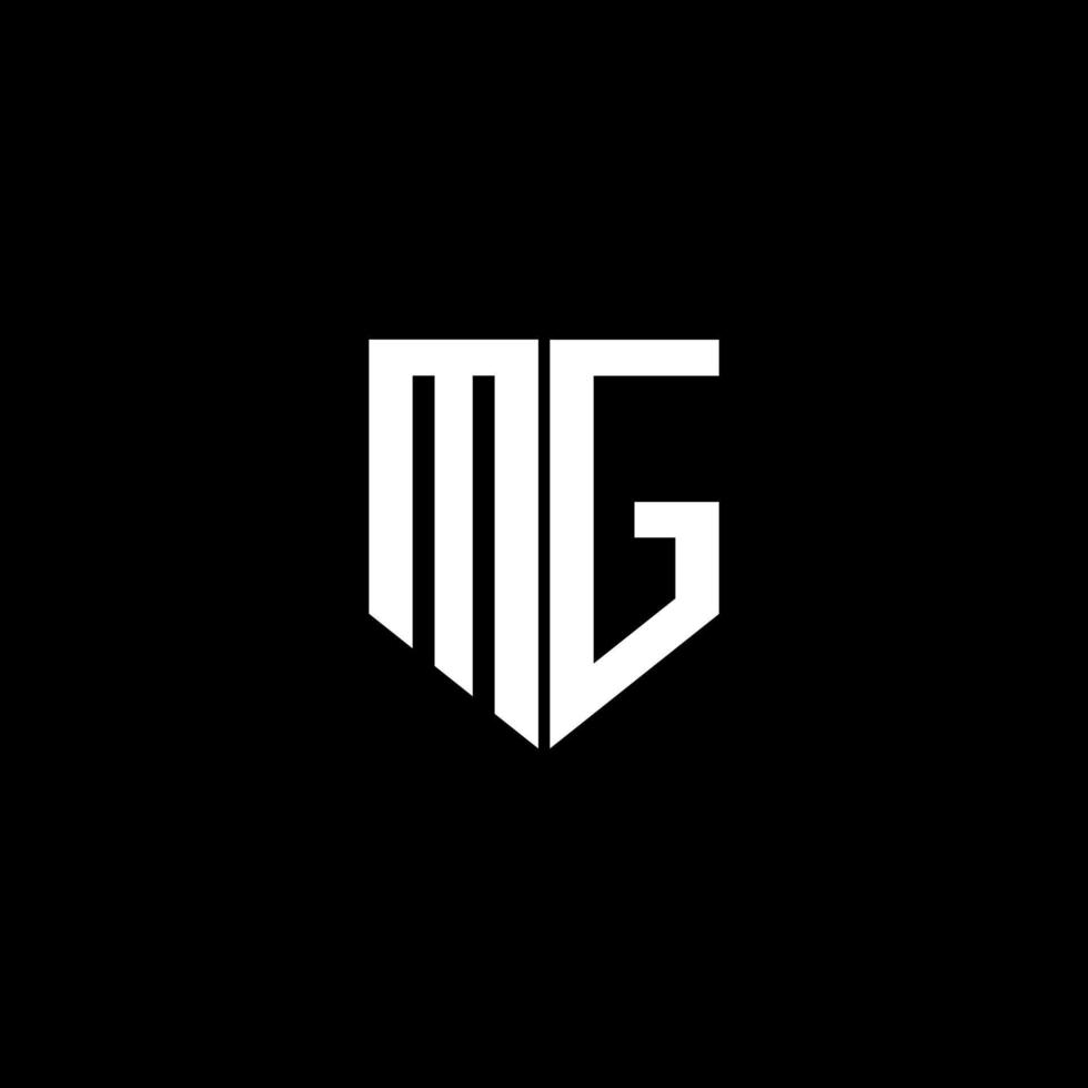 création de logo de lettre mg avec fond noir dans l'illustrateur. logo vectoriel, dessins de calligraphie pour logo, affiche, invitation, etc. vecteur