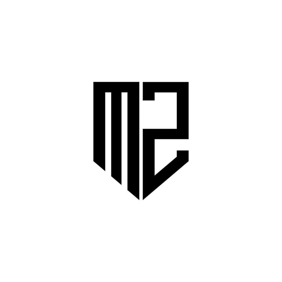 création de logo de lettre mz avec un fond blanc dans l'illustrateur. logo vectoriel, dessins de calligraphie pour logo, affiche, invitation, etc. vecteur
