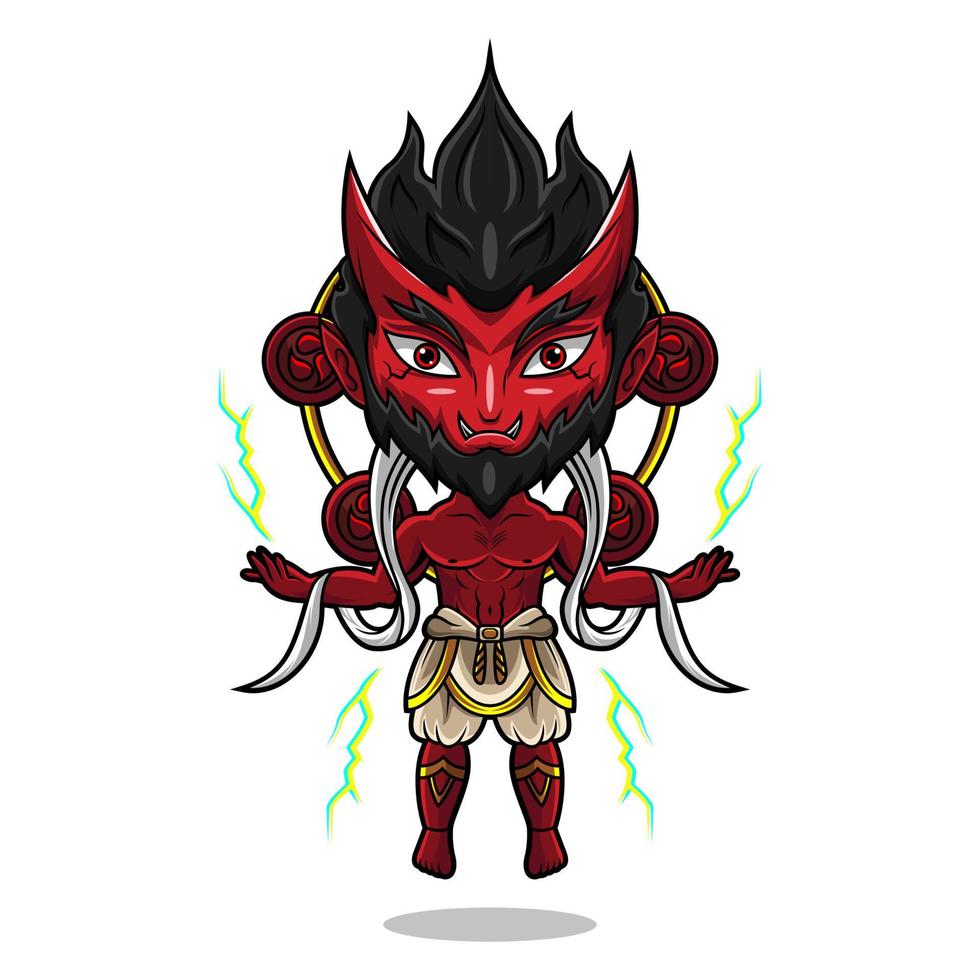 création de logo de mascotte raijin chibi vecteur