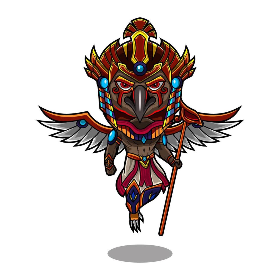 création de logo de mascotte horus chibi vecteur