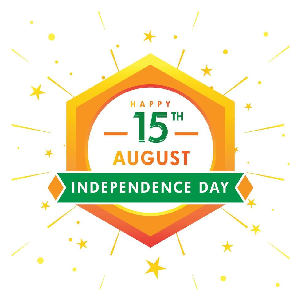 15 août logo du concept de la fête de l'indépendance indienne, timbre, signes, symboles vecteur
