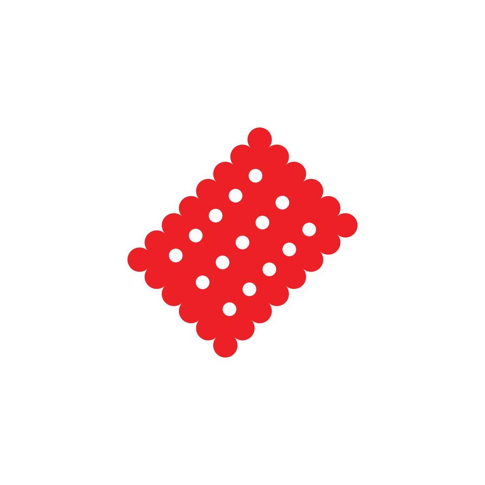eps10 vecteur rouge biscuit unique abstrait art solide icône isolé sur fond blanc. symbole rempli de cookie de navigateur dans un style moderne simple et plat pour la conception, le logo et l'application mobile de votre site Web