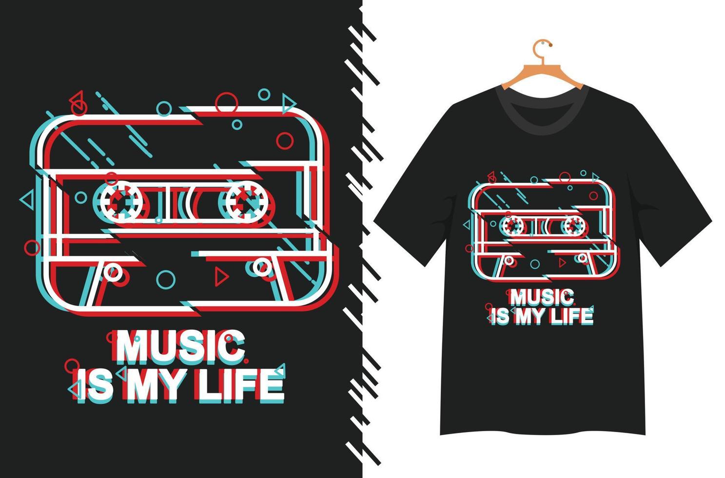 illustration musicale pour la conception de t-shirt vecteur