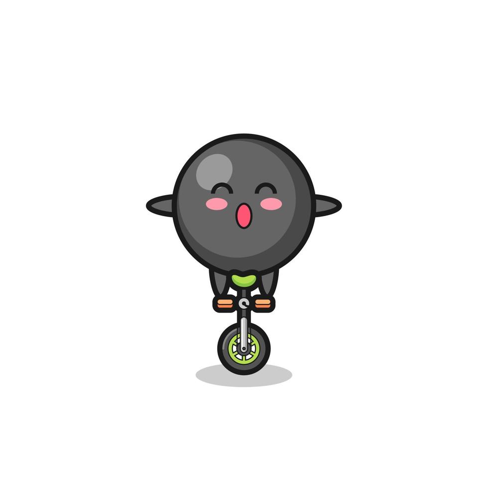 le personnage mignon de symbole de point fait du vélo de cirque vecteur