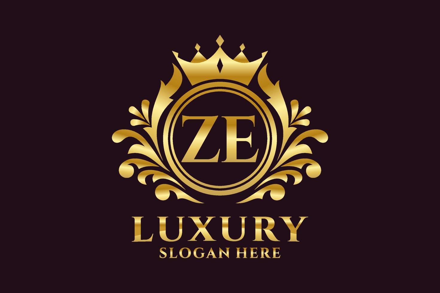 modèle de logo de luxe royal lettre ze initial dans l'art vectoriel pour les projets de marque luxueux et autres illustrations vectorielles.