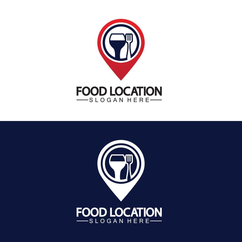 modèle de conception de logo de localisation de nourriture vecteur