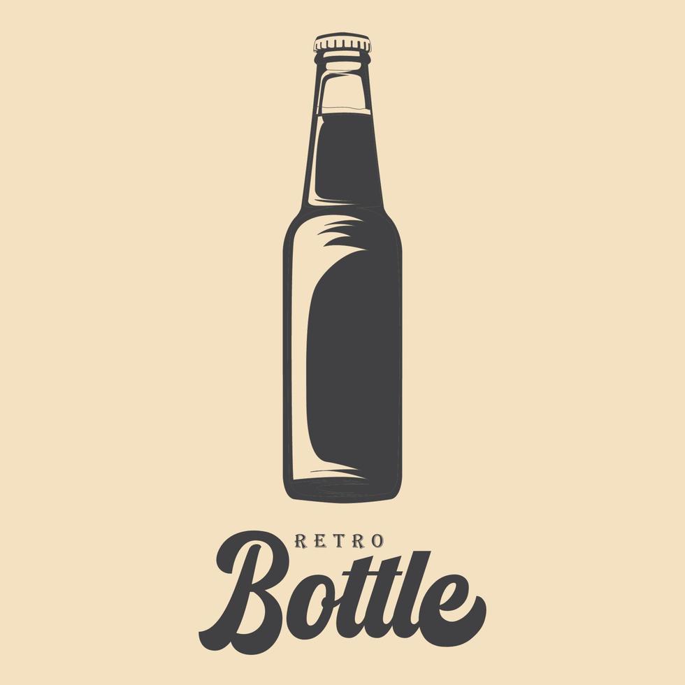 modèle de bouteille de bière en verre vintage image vectorielle libre de droits vecteur