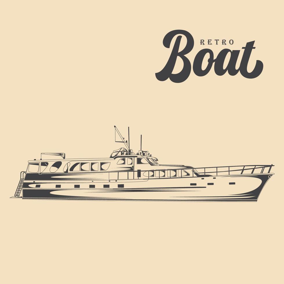 illustration vectorielle de bateau vintage rétro vecteur