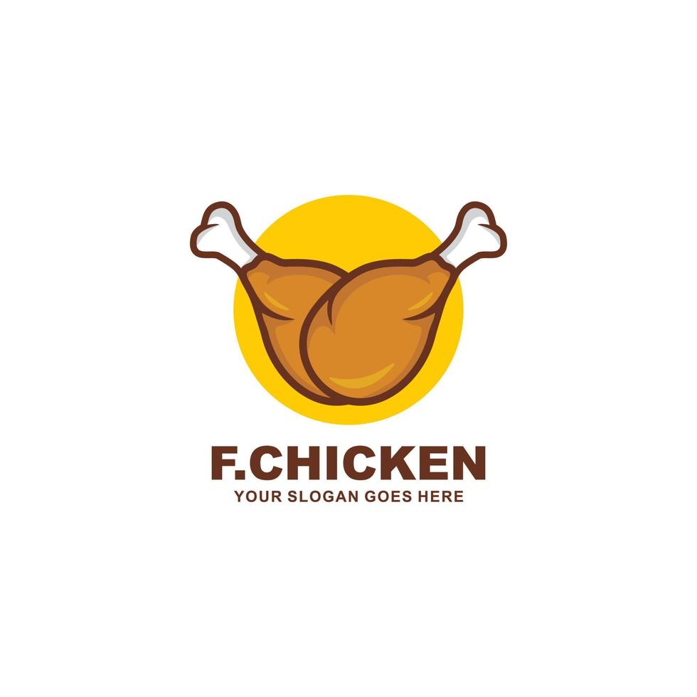vecteur de conception de logo de poulet frit