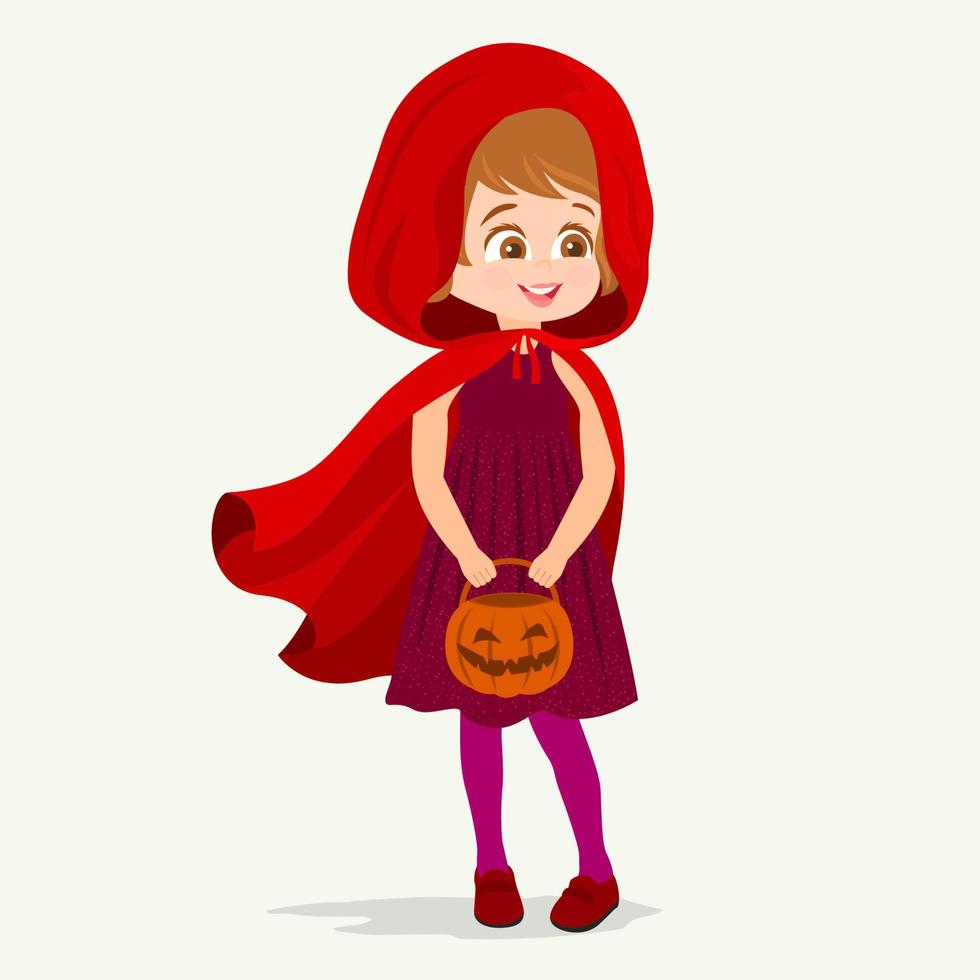 enfant déguisé en costume pour la fête d'halloween vecteur