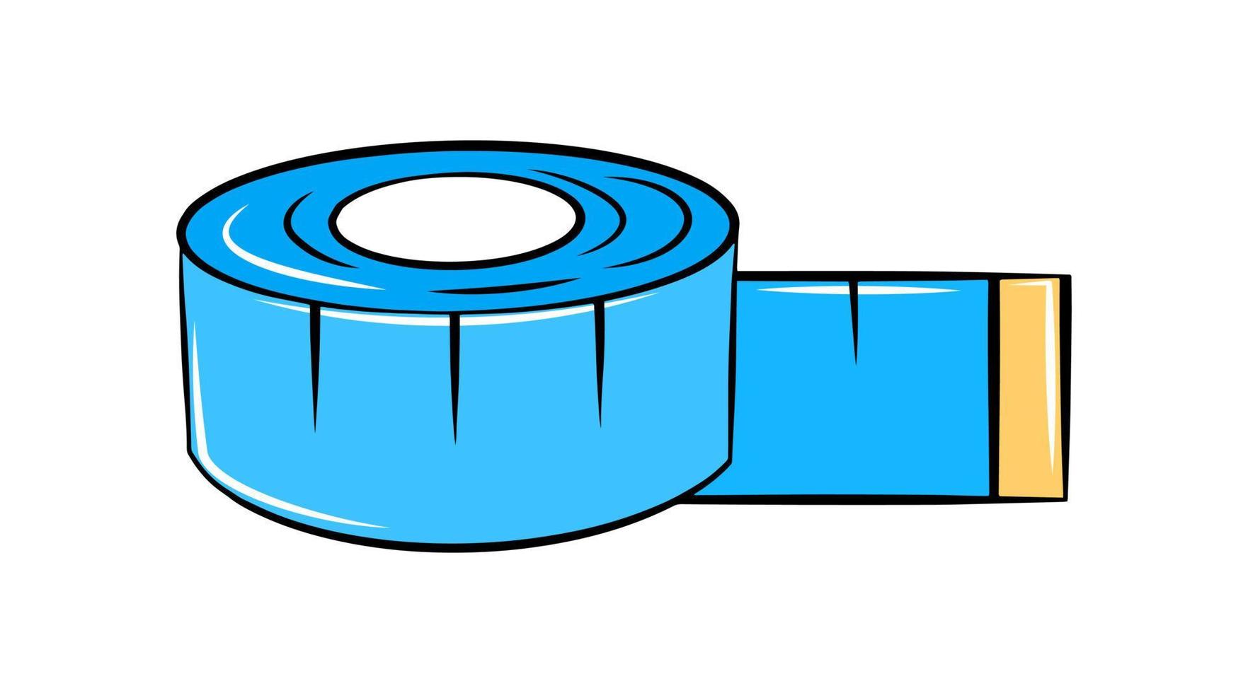 outil de couture de ruban à mesurer, icône graphique de dessin animé, isolé sur fond blanc forme simple, roulette centimètre doodle. vecteur