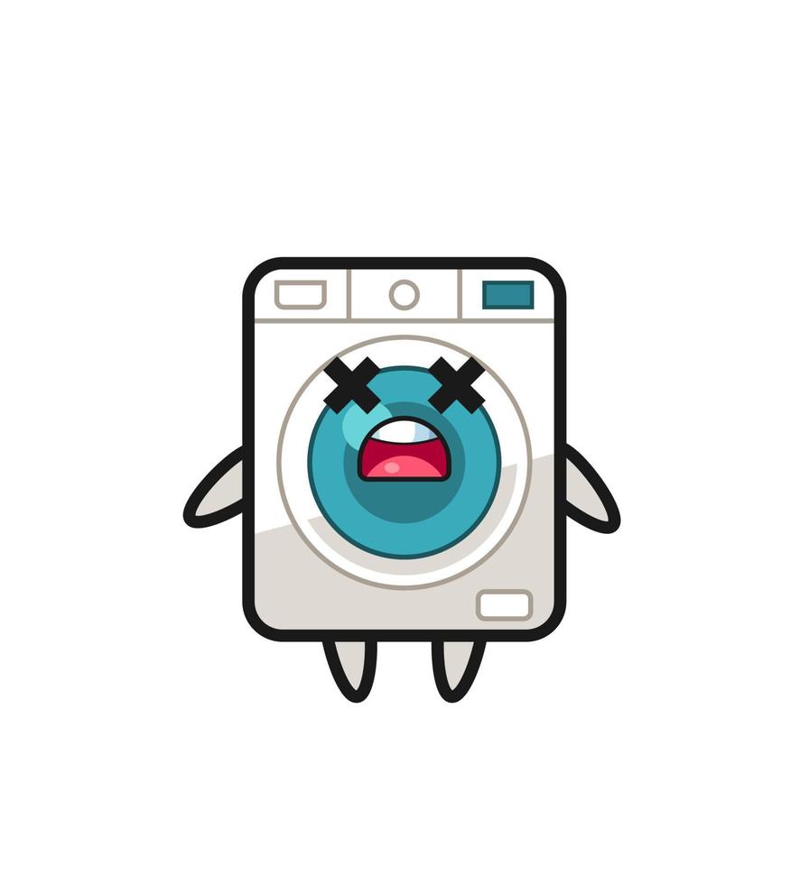 le personnage de la mascotte de la machine à laver morte vecteur