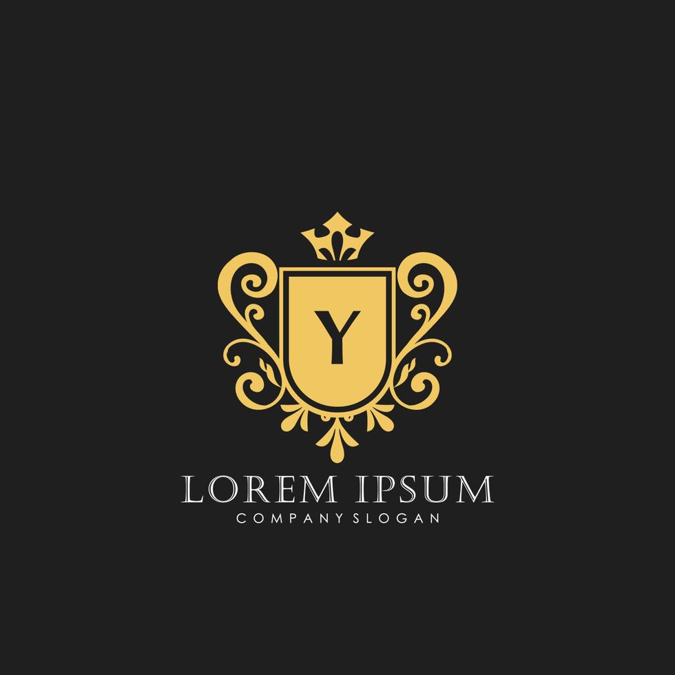 y modèle de logo de luxe de lettre initiale dans l'art vectoriel pour le restaurant, la royauté, la boutique, le café, l'hôtel, l'héraldique, les bijoux, la mode et d'autres illustrations vectorielles.