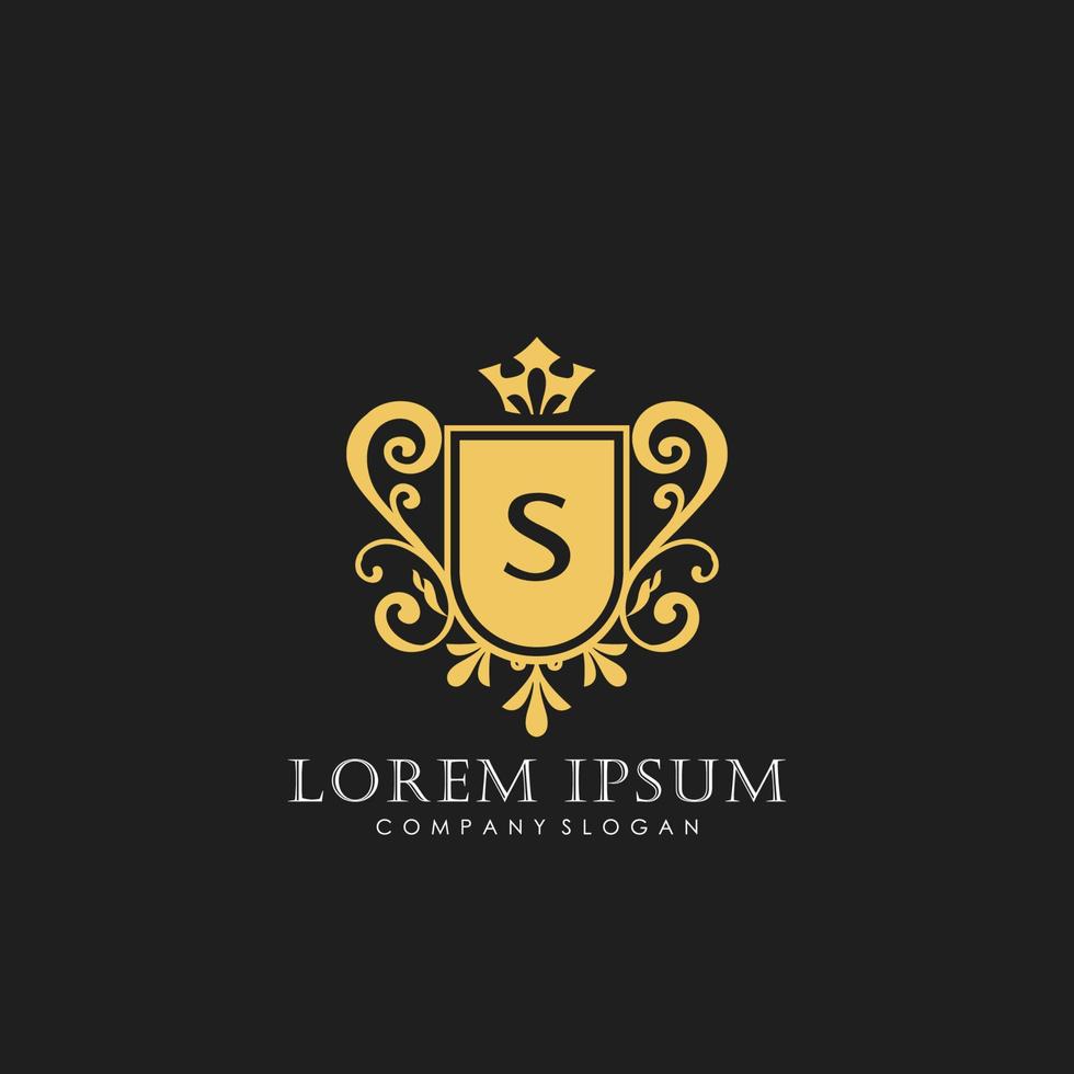 s modèle de logo de luxe de lettre initiale dans l'art vectoriel pour le restaurant, la royauté, la boutique, le café, l'hôtel, l'héraldique, les bijoux, la mode et d'autres illustrations vectorielles.