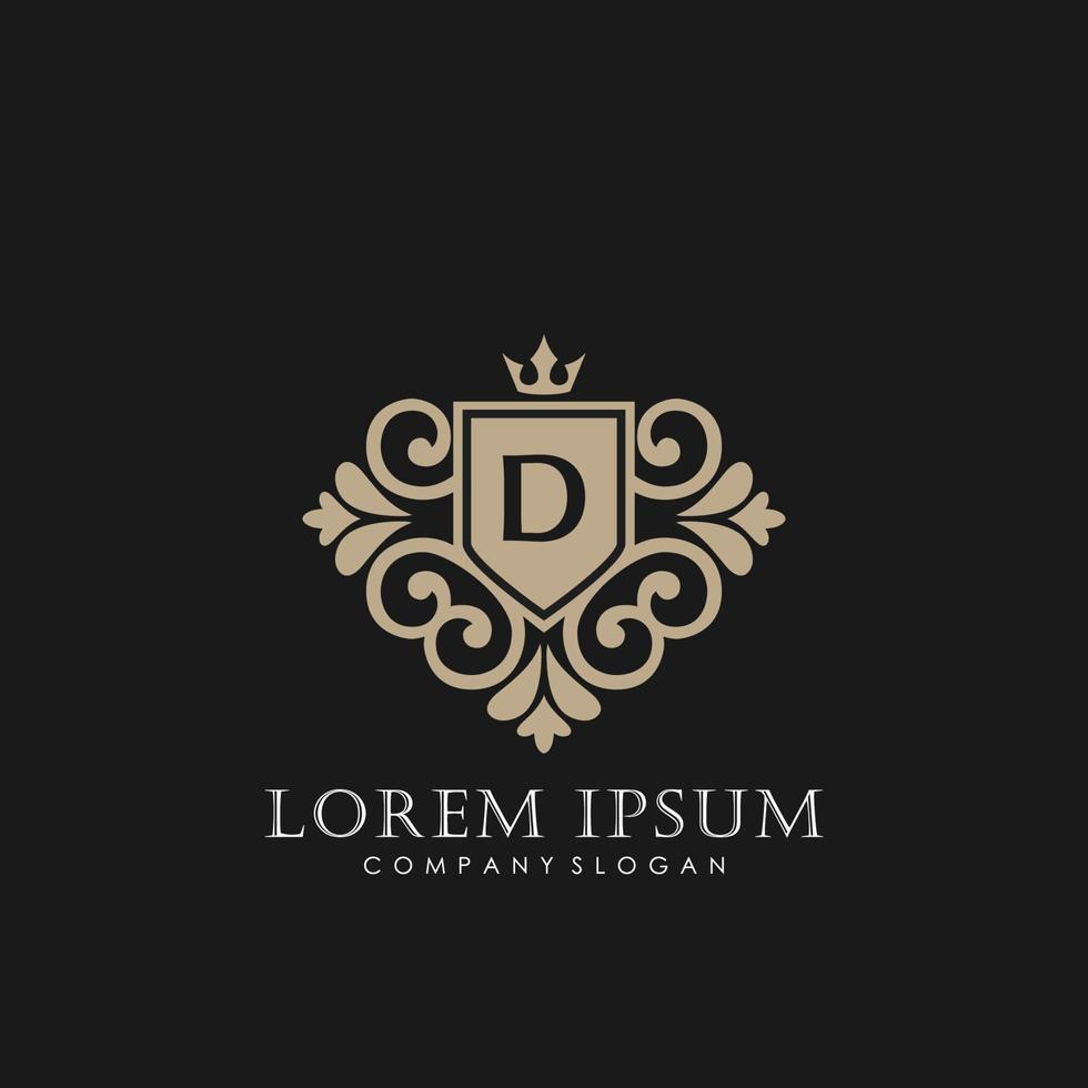 d modèle de logo de luxe de lettre initiale dans l'art vectoriel pour le restaurant, la royauté, la boutique, le café, l'hôtel, l'héraldique, les bijoux, la mode et d'autres illustrations vectorielles.