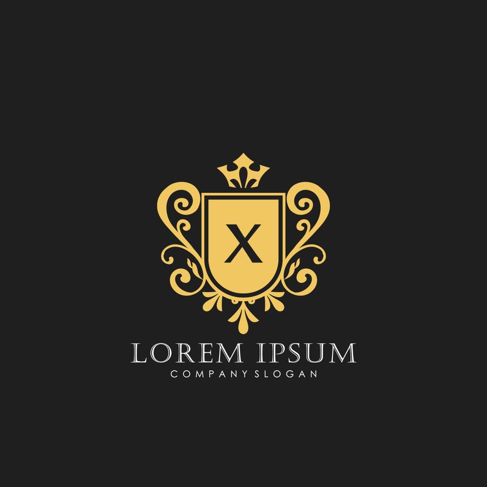 x modèle de logo de luxe de lettre initiale dans l'art vectoriel pour le restaurant, la royauté, la boutique, le café, l'hôtel, l'héraldique, les bijoux, la mode et d'autres illustrations vectorielles.