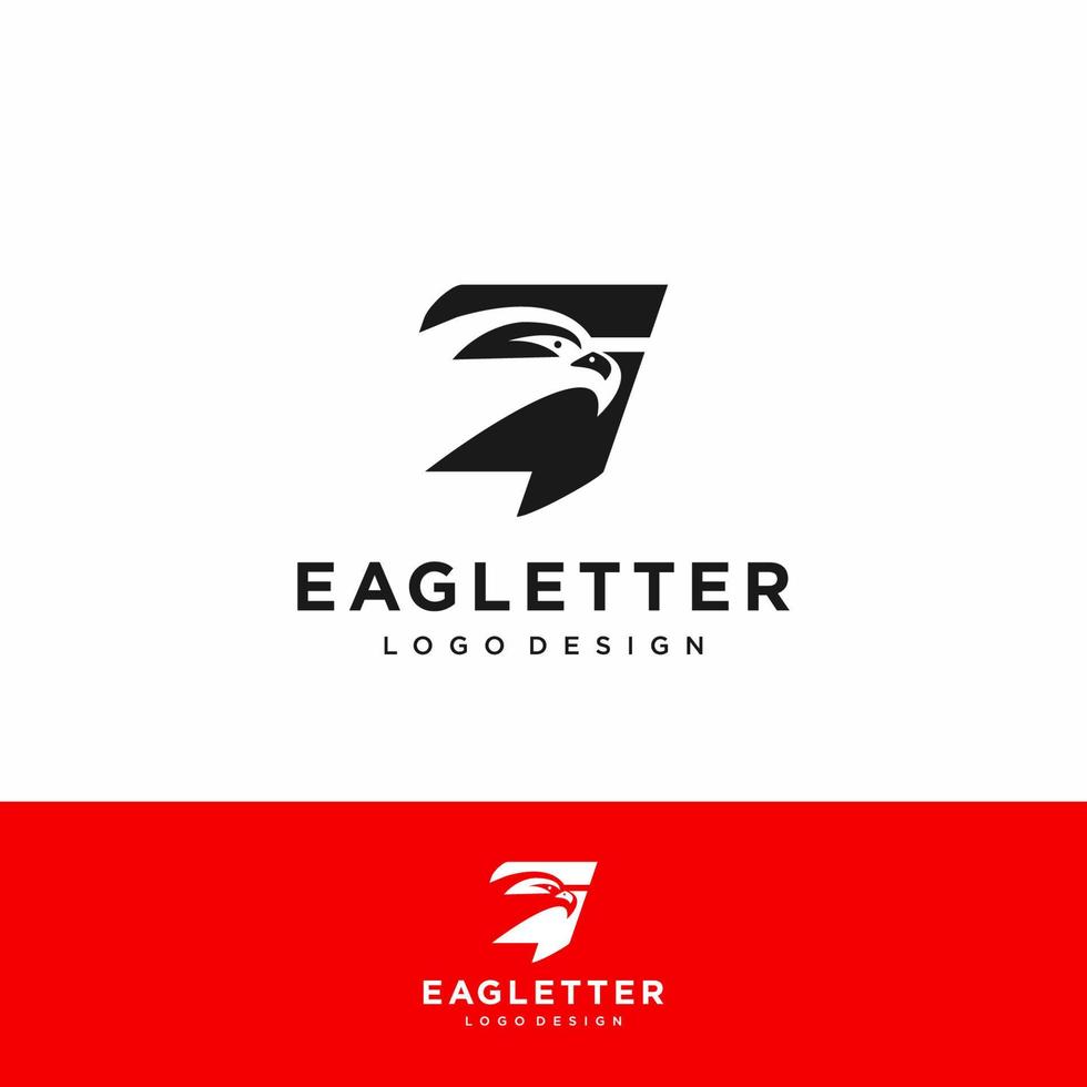 lettre g tête d'aigle logo noir vecteur couleur et art de fond rouge